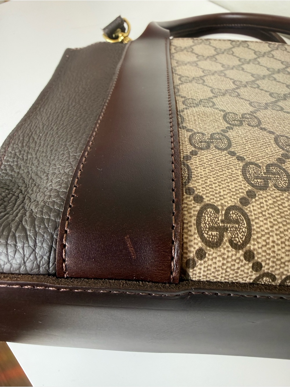 Vintage Boho Bag Gucci Brown Leather Tote - Picture 8 of 9